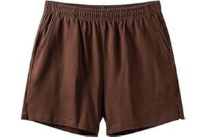 Amy Coulee Schlafhose Herren Kurz Baumwolle 4" Leichte Schlafshorts Kurze Pyjamahose Schlafanzughose mit Taschen