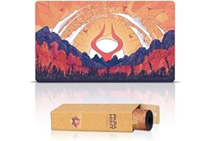 Paramint Plains Mana Scenery, Stained Glass (Stitched) - MTG Playmat - Compatible with Magic the Gathering Playmat - Play MTG, YuGiOh, TCG - Original Play Mat Art Designs & Accessories