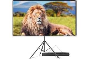 VISULAPEX 2025 Upgraded Fiberglass Projector Screen with Tripod - 80” 4K HD Quick Installation Projection Screen, Portable, 16:9 Foldable Wrinkle-Free - Perfect for Home Cinema, Studios, Yards, Travel