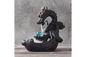 XUDREZ Dragon Backflow incense Burner Handmade ceramica drago porta incenso con perle di vetro e 10PCS Backflow incenso ideale regalo Home Decor