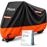 Maizjok&reg; Waterproof Motorcycle Cover, 210D Exterior Interior Motorcycle | XL Polyester, Rain Protection, UV Dust, for Sports