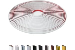 JSIWOTH Peel and Stick Trim Molding, 8 M D-Shape Baseboard Trim Flexible for Walls, Edges & Borders, Window & Door Frames, Backsplash, White Waterproof and Self Adhesive Trim