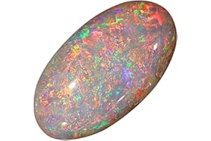 MTROLLS Opale australienne 3,00 Ratti avec carte certifiée en laboratoire et carte de garantie (pierre d'opale certifiée originale/pierre d'opale de feu non chauffée et non traitée à usage astrologique pour