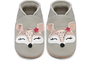 IceUnicorn Krabbelschuhe Baby Lauflernschuhe Jungen Mädchen Weicher Leder Babyhausschuhe Kleinkind Rutschfeste Lederschuhe Baby