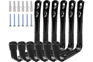 Newpop 6 Piezas Ganchos Para Colgar, Gancho pared de Garaje Resistentes, Colgador Bicicleta Pared de Acero Revestimiento Antideslizante para Herramientas Eléctricas Escaleras Negro 11.5cm x 9cm