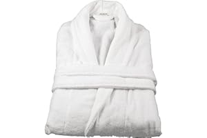 House of Emily Women's Men's 100% Turkish Cotton 400gsm Terry Towelling Shawl Collar Bathrobe Dressing Gown