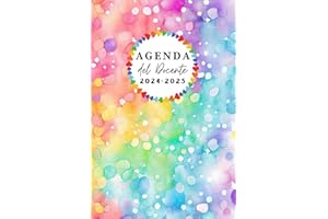 Agenda Del Docente 2024/2025: Da Settembre 2024 a Luglio 2025, La Settimana Su Una Doppia Pagina, orizzontale A5, Arcobaleno