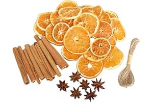 LEIXI 42pcs Christmas Tree Decorations,Dried Orange Slices Cinnamon Sticks Star Anise for Christmas Tree Wreath DIY Crafts Vase Filler Home Wedding Decorations