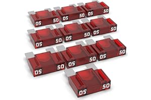 AUPROTEC Fusibile Maxi 20A - 80A Fusibili Lamellari selezione: 50A Ampere rosso, 10 pezzi