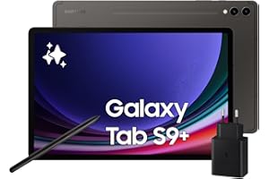 Samsung Galaxy Tab S9+, Tablet AI, Display 12.4" Dynamic AMOLED 2X, Wi-Fi, RAM 12GB, 512GB, 10.090 mAh, Snapdragon 8 Gen 2, Android 13, IP68, Graphite, [Versione italiana] 2023, Caricabatterie 45W