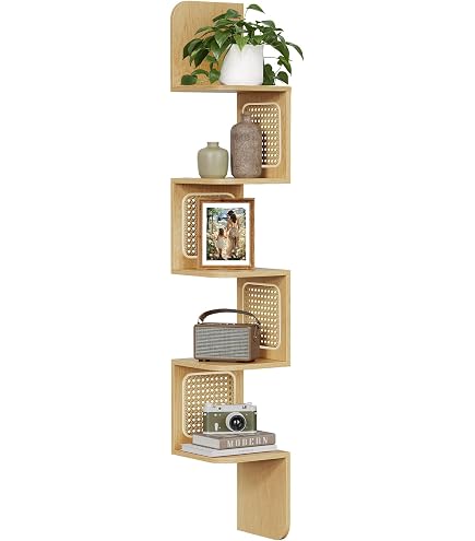Étagère D'angle 3 Niveaux En Acacia Massif - Meuble De Rangement Design Et Tendance Pour Salon Ou Chambre - 2