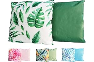 ‎JACK JACK XXL Outdoor Lounge Kissen 60x60cm Motiv Dekokissen inkl. Füllung Wasserfest Sitzkissen Garten Stuhl, Farbe:Blatt