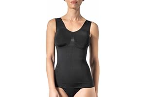 Risalti Canotta Donna Modellante Spalla Larga - Canottiera Donna Microfibra Elasticizzata, Top Intimo Modellante Senza Cuciture ed Etichette, Body Contenitivo, Traspirante - Made in Italy