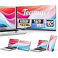 Teamgee 15.6” Laptop Screen Extender, 1080P FHD IPS Portable Monitor Compatible with 13”-17”Laptops, Slim Bezel-less Screen Extender with Detachable Stand, Plug-Play for Mac, Windows, Android & Chrome