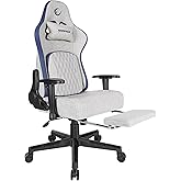 Rampage MC-8663B Typhoon Oyuncu Koltuğu Gri Mavi, Terletmez Kumaş, Yatabilen Sırt, Y&uuml;kseklik Ayarlı Kol Desteği, Ergonomik Ga