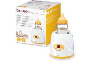 Beurer BY 52 Appareil Chauffe-biberon et Nourriture pour Bébé, temps de préchauffage de 8 minutes, affichage numérique de la température, convient à tous les biberons standard