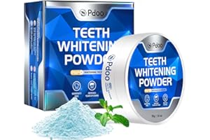PDOO Teeth Whitening Powder with PAP 50g für Zähne Aufhellen - Effektive Aufhellung Gegen Verfärbungen von Kaffee, Rauchen & Wein - Sanft für Sensitive Zähne - Gentle than Whitening Strips