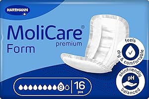 ‎MOLICARE Molicare Premium Form 9 Tropfen, für schwerste Inkontinenz: maximale Sicherheit, extra Auslaufschutz und Diskretion für Frauen und Männer, zu verwenden mit MoliCare Premium Fixpants, 16 Stück