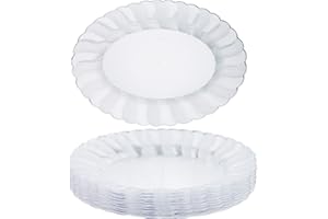 MATANA 10 Bandejas Grandes Ovaladas de Plástico para Aperitivos - Transparente, 30x23cm - Buffets, Bodas, Cumpleaños, Navidad, Fiestas - Resistentes y Reutilizables