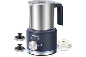 SIMPLETASTE Espumador de Leche Eléctrico 4 en 1, Jarra Desmontable, 500 ml Espumador Automático de Alta Capacidad para Leche Caliente y Fría, Café, Latte, Macchiato, Capuchino y Chocolate Caliente