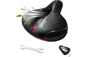 Hmseng Bicycle Saddle,Waterproof Bike Seat for Men and Women, Comfortable Soft Breathable Shock Absorbing, for Road Bike, Cruiser, Mountain Bike, Exercise Bike, City Bikes, Spinning Bike