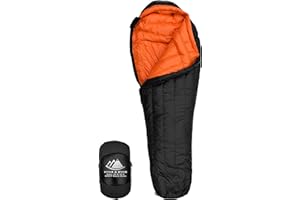 Hyke & Byke Eolus 800 Saco de Dormir de Plumón Ultraligero Momia -10ºC y -15ºC - Saco de Dormir Adulto con Base ClusterLoft - Camping Accesorios Bajas Temperaturas para Senderismo y Camping