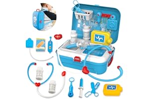 TOYVENTURES Back Pack Kit Carry Case Role Play Set Gift Educational Toy 17 Pcs Age 3 Years and Up (Doctor Set)