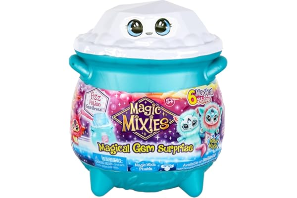 Magic Mixies Magical Gem Surprise Water Magic Cauldron - Révélez Une Peluche Mixie Non électronique et Un Anneau Magique avec Une révélation Pop-up du Chaudron pétillant