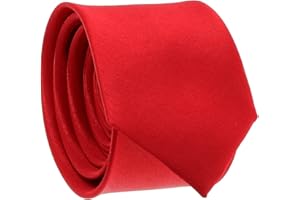 CRAVATESLIM Cravate Fine Couleur Unie - Cravate Homme Coupe Slim Moderne - 5cm à la Pointe - Accessoire Chemise pour Mariage, Cérémonie