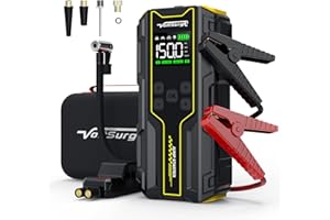 VoltSurge Starthilfe Powerbank mit Kompressor, 150PSI 7000A Auto Starthilfe Powerbank, 12V Booster Auto Starthilfe Jump Starter(für 10.0L Benzin und 8.0L Dieselmotor) mit LED-Licht