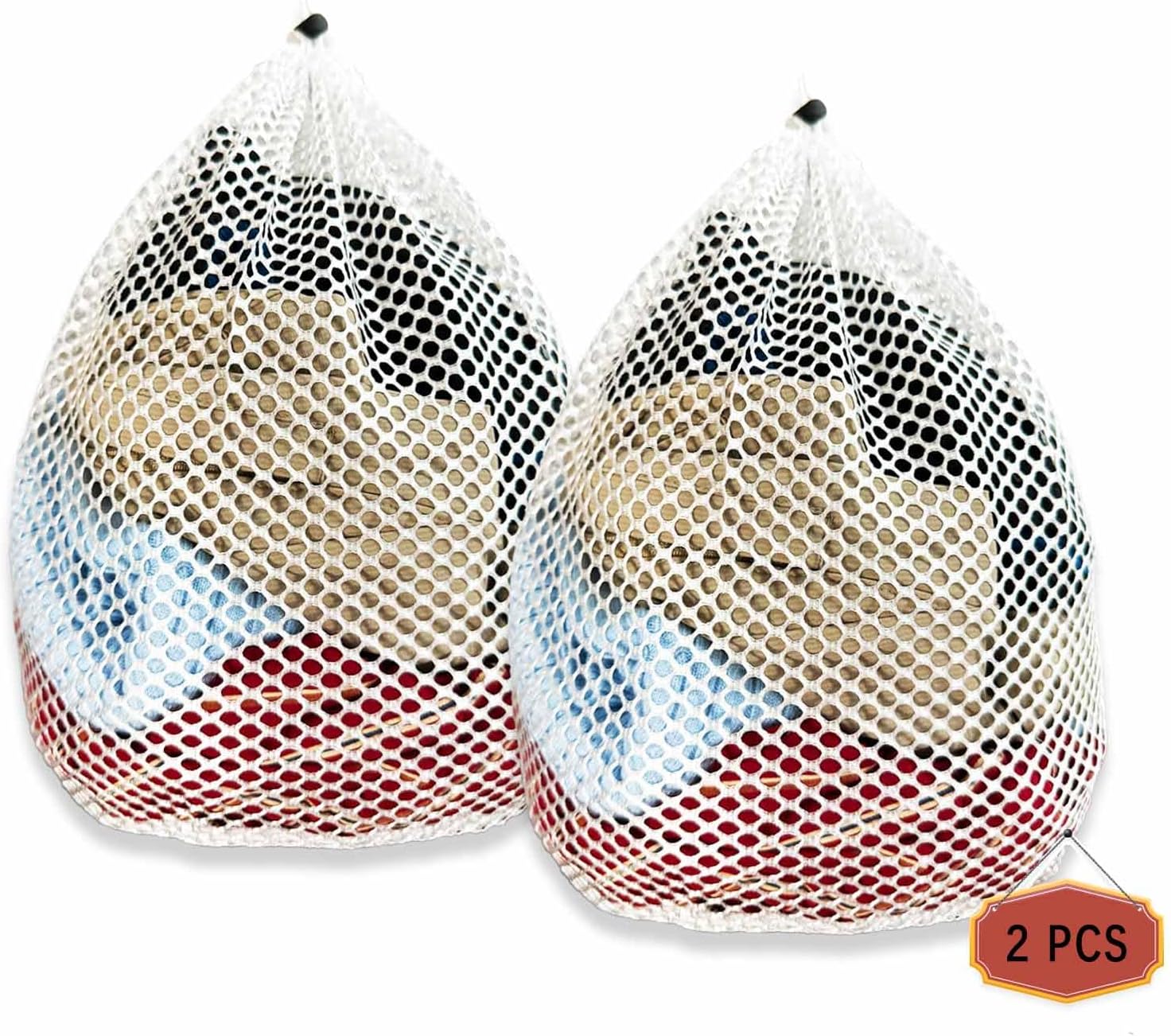 2 Piezas Bolsas para Lavadora 30 x 40 cm, Con cordón y cierre de bloqueo, Evita que la Ropa se Deforme y se Arrugue, para lavar Ropa Interior