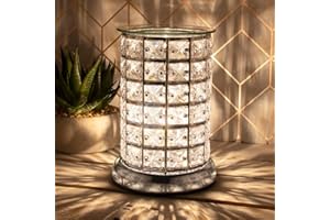 LEONARDO LP46008 Cylindrical Desire Aroma Lamp | Silver Crystal Design | 1 Pc