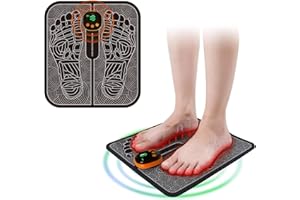 Queath EMS Fußmassagegerät,8 Modi und 19 Intensitäten(Charging Type),Faltbares und Tragbares Elektrisches Fußmassagegerät zur