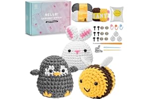 TranquilHome Kit Crochet Amigurumi,Crochet Kit Pour Débutants Pour Crocheter Des Animaux,Kit Crochet Debutant Complet Avec Une Analyse Vidéo étape Par étape,Kit Fuppy Crochet