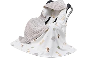 LAT LEE AND TOWN LAT Couverture Enveloppante Siège Bébé 90x90 cm - Nid d'ange pour Nouveau-Né Poussette Siège Auto (Girafe)