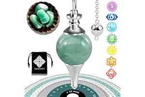 MAJESTIC'S Pendule divinatoire de Radiesthésie en AVENTURINE VERTE – Pendule Sephoroton en Pierre d’Aventurine – 14 GR [Satisfait ou Remboursé]