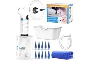 TEMODU Ohrenschmalz Entferner, Elektrische Ohrenreinigungsset,4 Reinigungsmodus Einstellungen, Wiederaufladbarer Ohrenreiniger, Sicherer, Effektiver Ohrenreiniger, Mit 9+1 Ohr Tipps (Black)