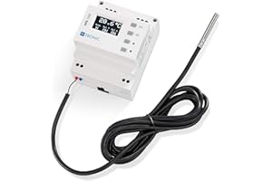 H-TRONIC HTS 1000 przełącznik temperatury na szynie montażowej (regulator temperatury) z czujnikiem, chłodzeniem i ogrzewaniem, termostat 230 V