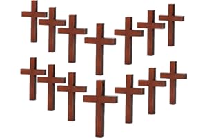 HONOSON 70 Pieces Wood Cross Pendants DIY Cross Charms Natural Wood Cross Party Crafts DIY Jewelry Projects (Color 1)