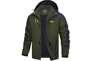 TACVASEN Men's Lightweight Waterproof Softshell Jacket with Removable Hood