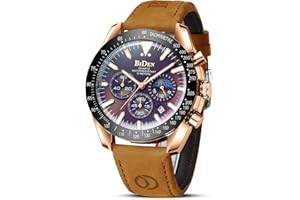 HANPOSH Orologio Uomo Cronografo Orologio Analogico Quarzo Moda Casual Orologio 30M Impermeabile Orologio da Polso Elegante Orologio in acciaio Data Luminosi Cool Orologio da Uomo