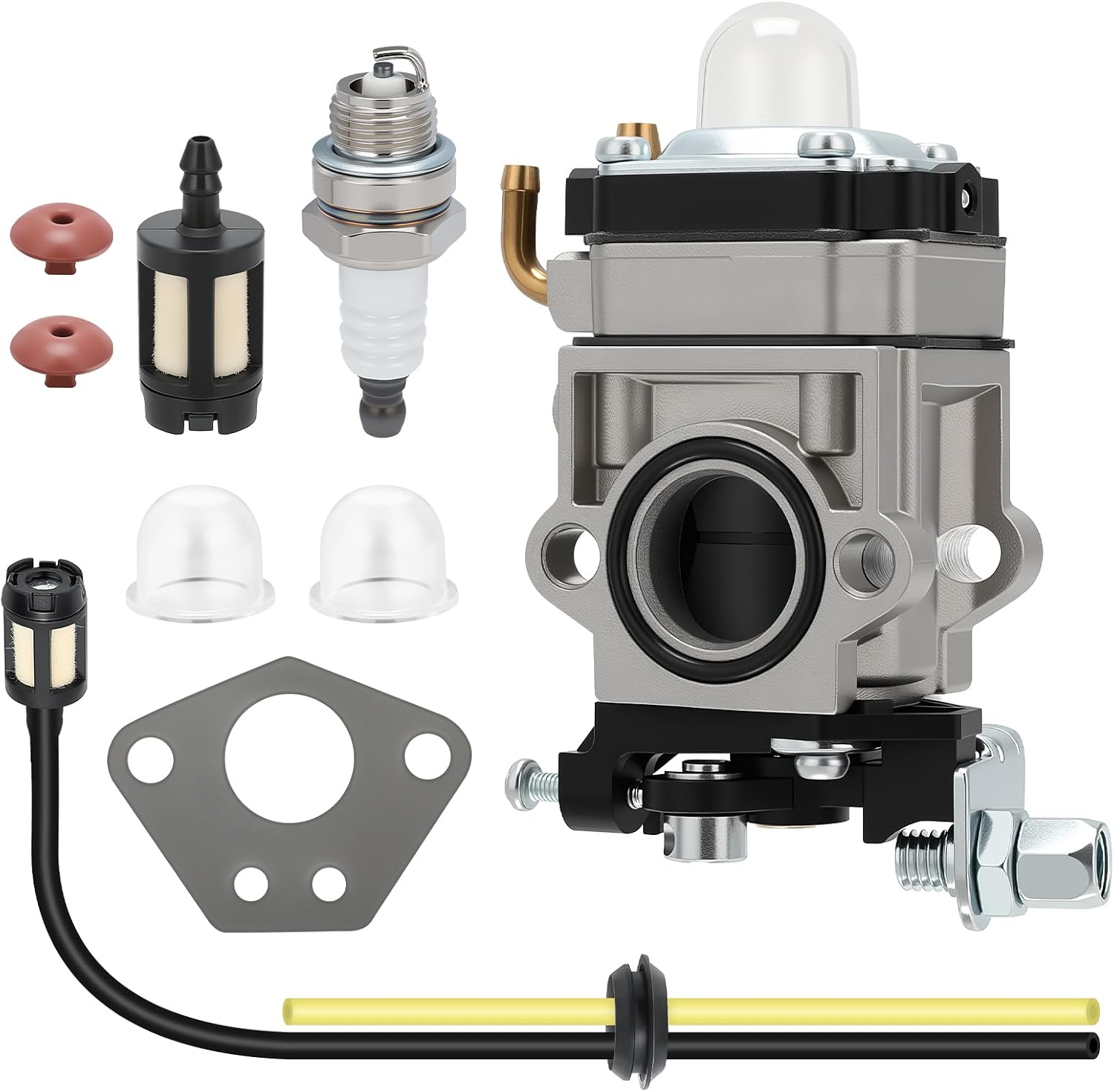 E-RFSEY Carburador para desbrozadora de 52 cc 49 cc 43 cc kit de carburador con junta, manguera, bujía y filtro de gasolina