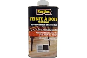 RUSTINS Rustin's Teinture ébène pour bois et sols intérieurs et extérieurs – 24m²/L - 250ml