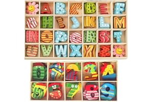 Amasawa 152 Pezzi Lettere e Numeri in Legno Naturale,Alfabeto Legno Bambini,per Artigianato Artistico Fai da Te Decorazioni per Matrimoni Decorazioni per Pareti Artistiche per Bambini