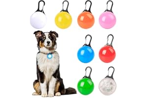 Nizirioo 8 ciondoli luminosi per animali domestici: luce lampeggiante a LED per cani, ciondolo a forma di cane, luce clip on di sicurezza, collare luminoso per cani, luce lampeggiante impermeabile di