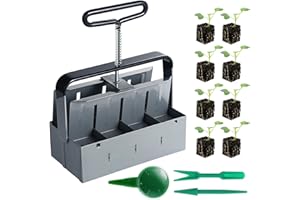Coolty Bloqueur de Sol Manuel 5x5cm Presse-mottes Manuel pour Semis pour Jardin Extérieur Potager Semis Boutures Serres (8 Cellules)