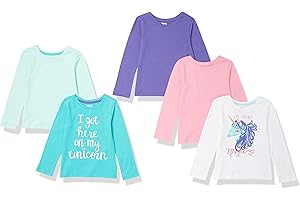 Amazon Essentials Maglie a Maniche Lunghe (precedentemente Spotted Zebra) Bambine e Ragazze, Confezioni Multiple
