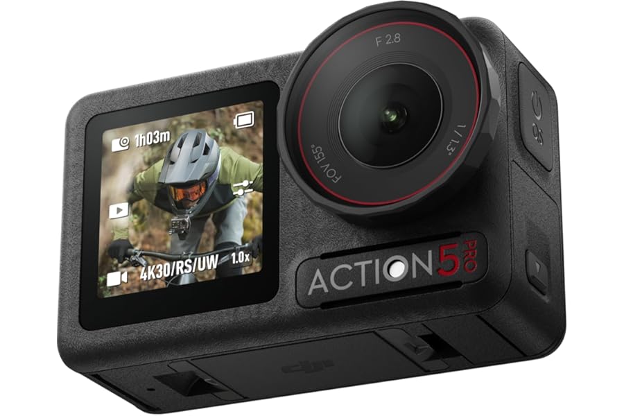 DJI Osmo Action 5 Pro Standard Combo, Waterproof Camera With 1/1.3" Sensor, 4K/120fps Video, Subject Tracking, Stabilization, Dual OLED Touchscreens, Action Camera 4K Ideal for Sports, Vlog