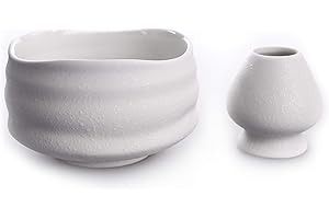 Goodwei Ciotola Matcha - Tazza di Cerimonia Tè Giapponese (Miyuki, Ciotola con Porta Chasen)