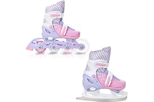 RAVEN Advance 2in1 Pattini da ghiaccio Pattini in linea Inline Skates per bambini e adulti regolabili